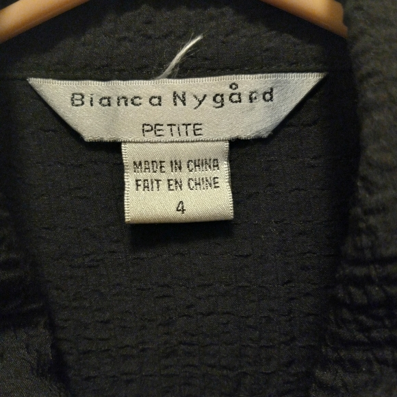 Bianca Nygard Petite Black Button Down Long Sleeve Shirt Size 4 - Picture 2 of 5